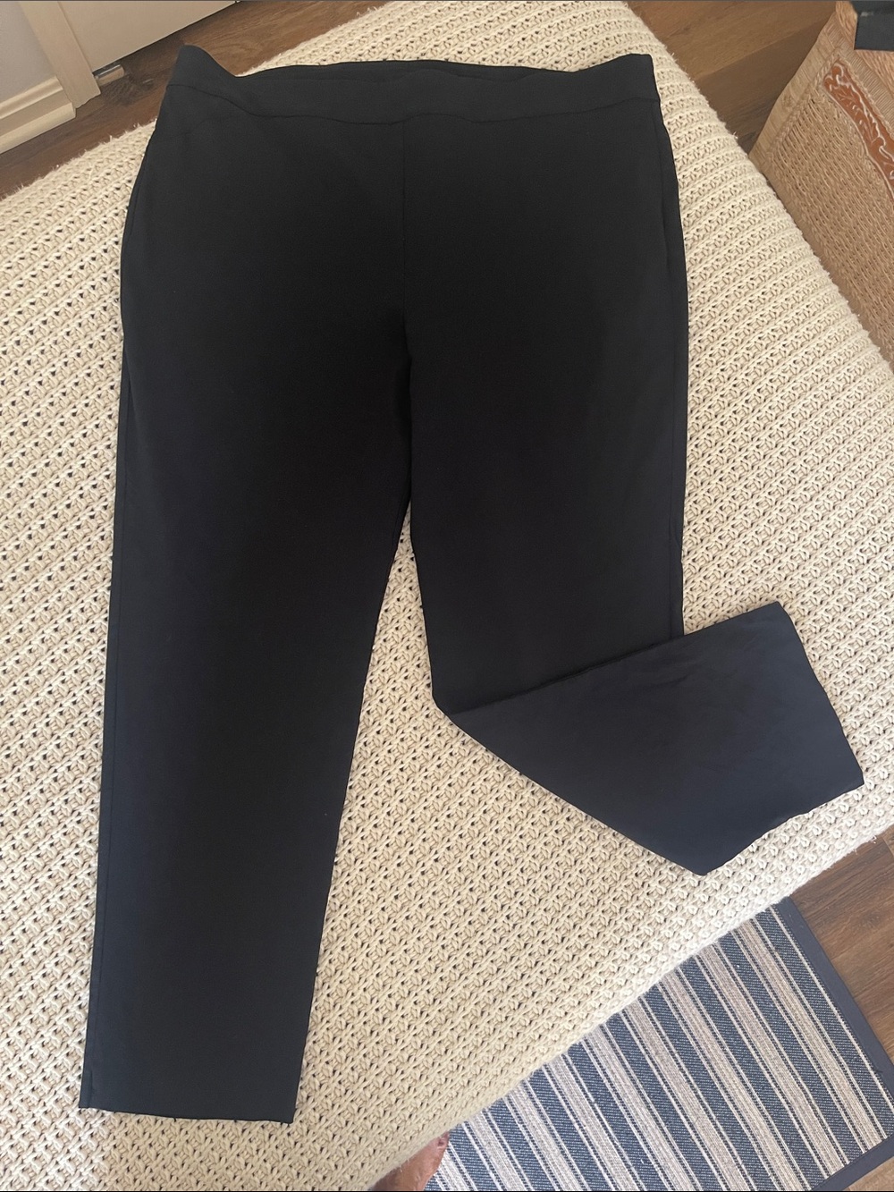 JM Collection. Black Pull On Stretch Pants Faux Back Pockets Size XXL